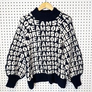 H&M | Dreams‎ of Dreams Graphic Warm Sweater, Black and White